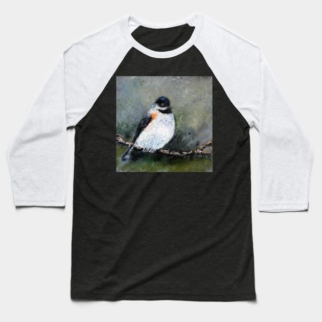 Chikadee Bird Baseball T-Shirt by IGDecorArt